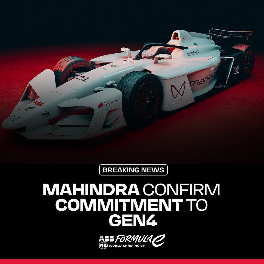 FormulaE  马恒达车队最新宣布将加入GEN4新赛车。🏎️⚡️ 