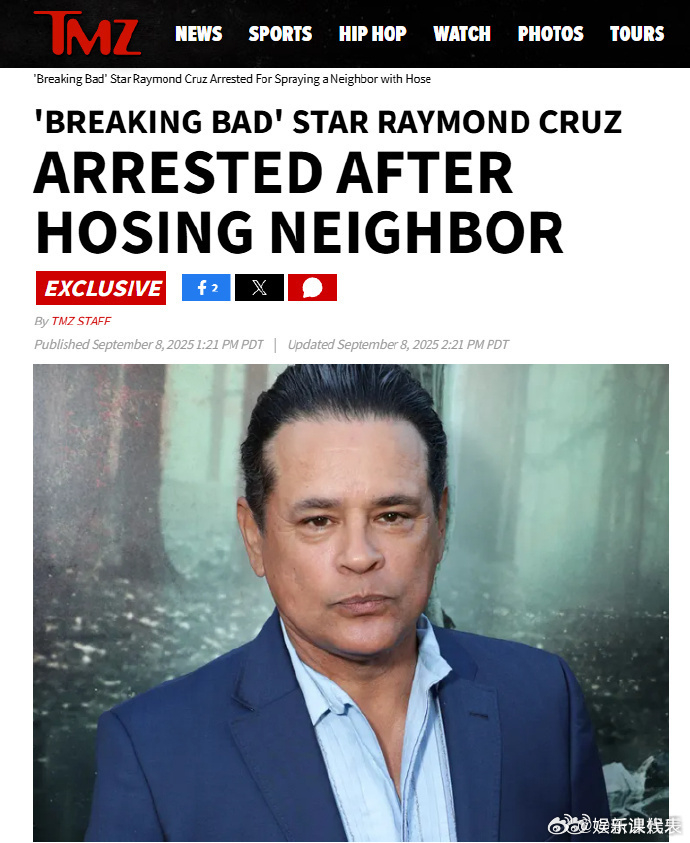 绝命毒师演员攻击儿童被捕 据TMZ，《绝命毒师》演员Raymond Cruz因用