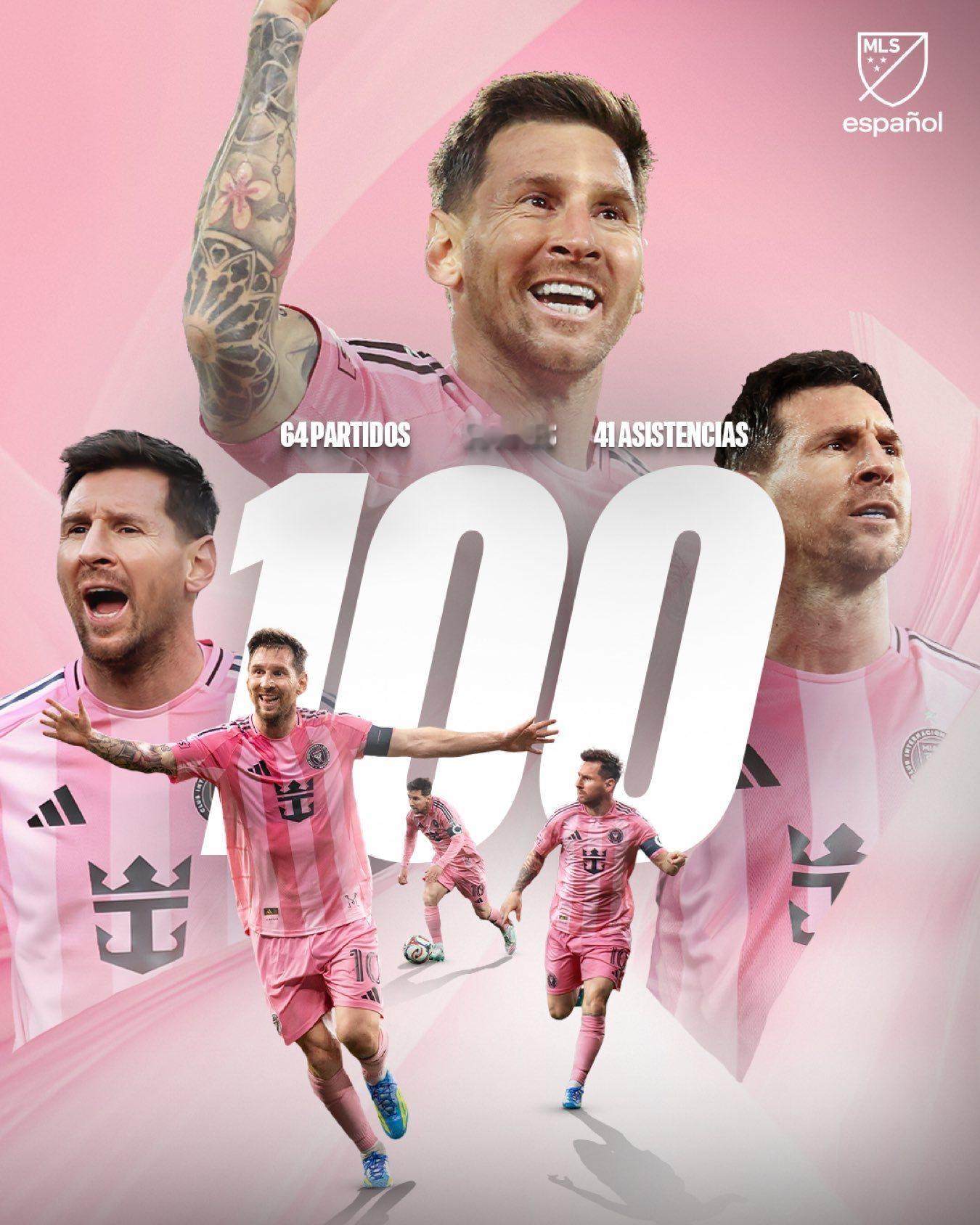 MLS｜关于GOAT🐐的那些事莱奥·梅西在MLS的进球贡献数已突破100大关—
