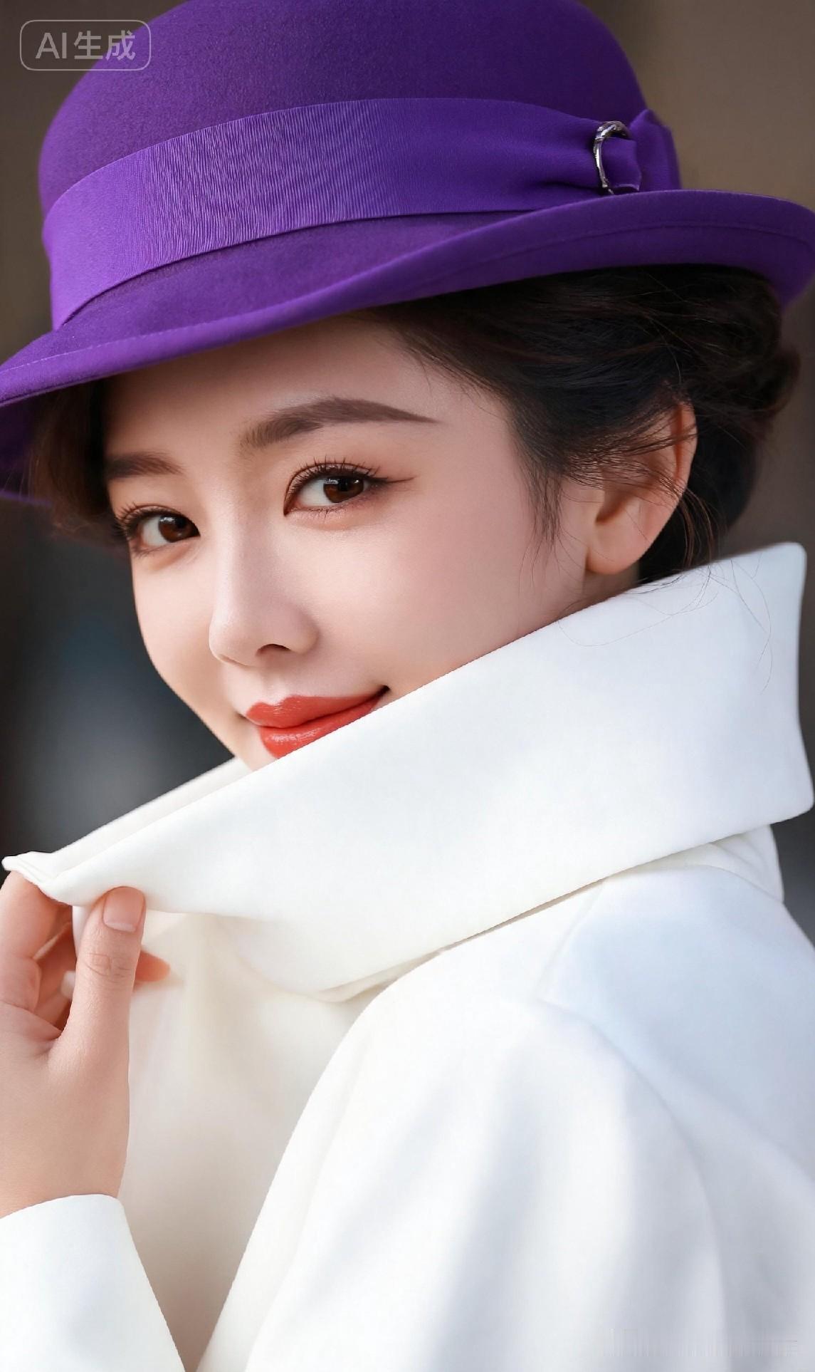 这顶紫色帽子真显气质！显气质帽子 紫色帽饰服装 紫色运动帽
