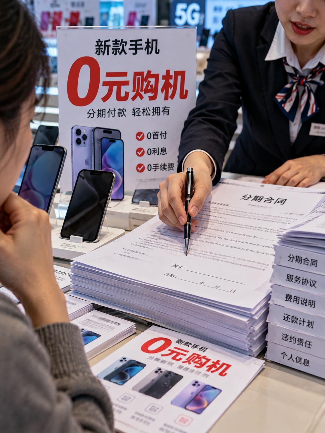 免费领的手机，原来是我自己贷款买的

去年我在营业厅差点办了0元购机。

销售小