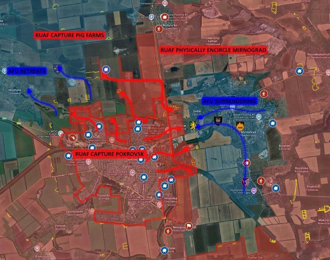 这西方信源发的标题，哈哈哈，“波克罗夫斯克陷落 | 米尔诺赫拉德被包围”来源：T