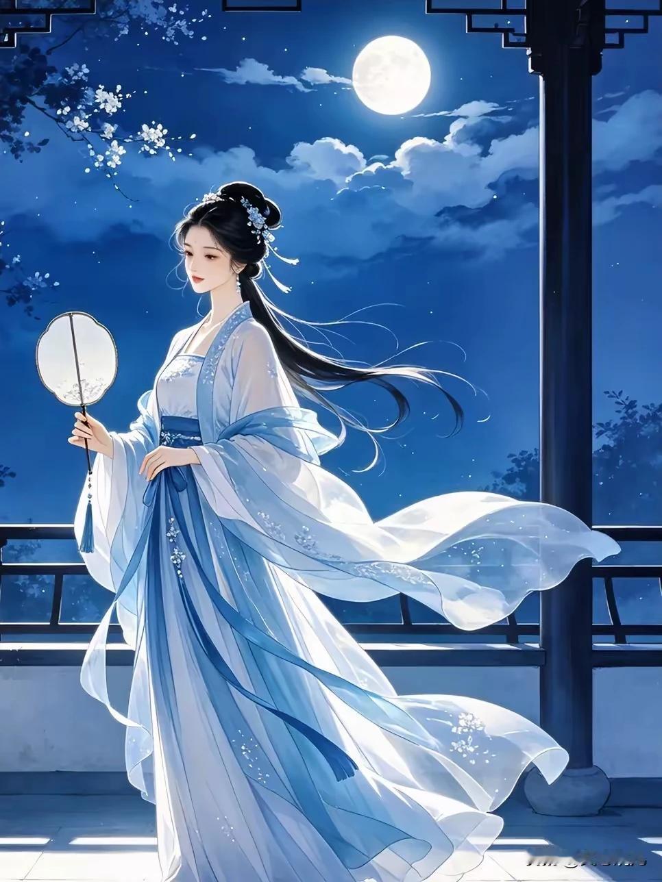 云敛长空月色柔，
清风绕榭影悠悠。
一庭芳树凝幽梦，
离愁别绪添烦忧。