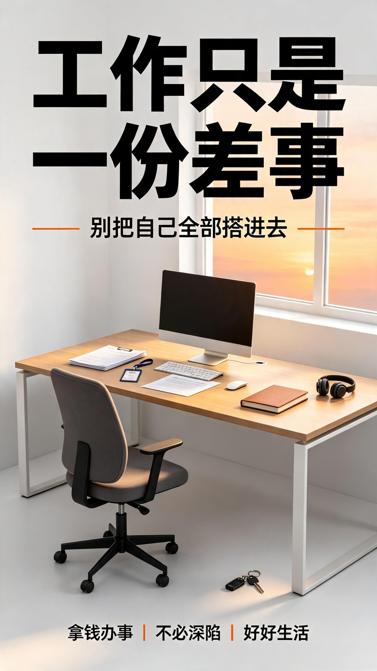 跨过三十岁才幡然醒悟：工作只是谋生，别当成人生的全部！
 
年轻的时候，一点职场
