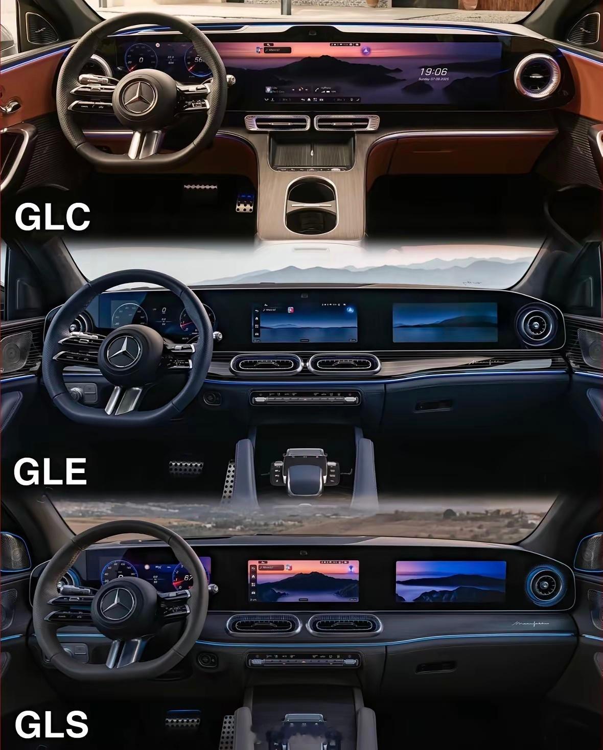 大v聊车glc屏幕竟然看着更高级……e和s那大黑边是认真的么…小菌车视界