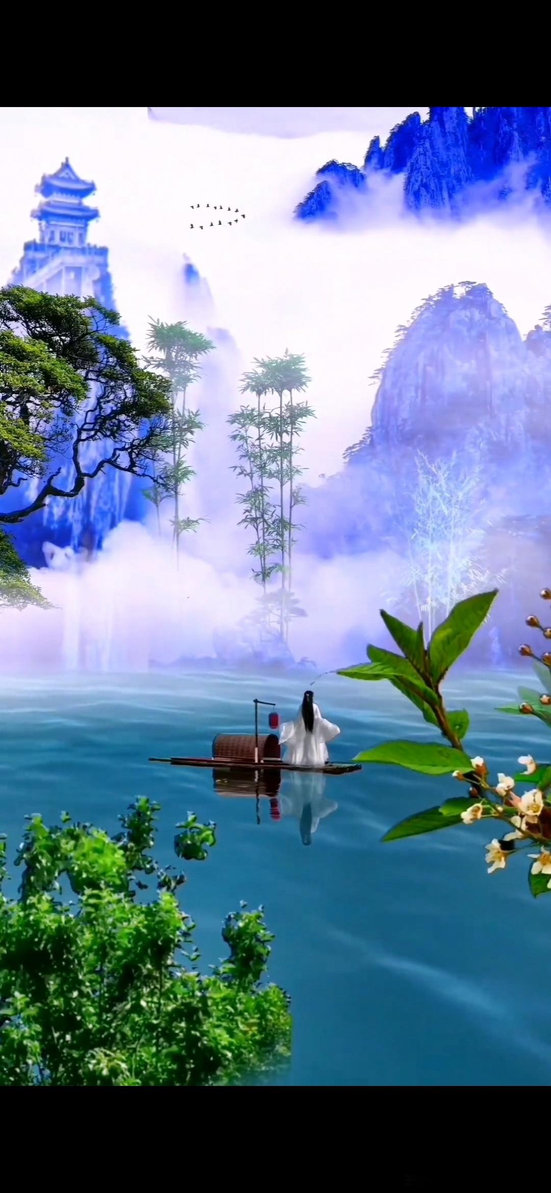 #情感# 七绝·寒烟烟迷远浦水连天，漠漠平芜起暮鸢。欲问江南何处是，夕阳西下雁声