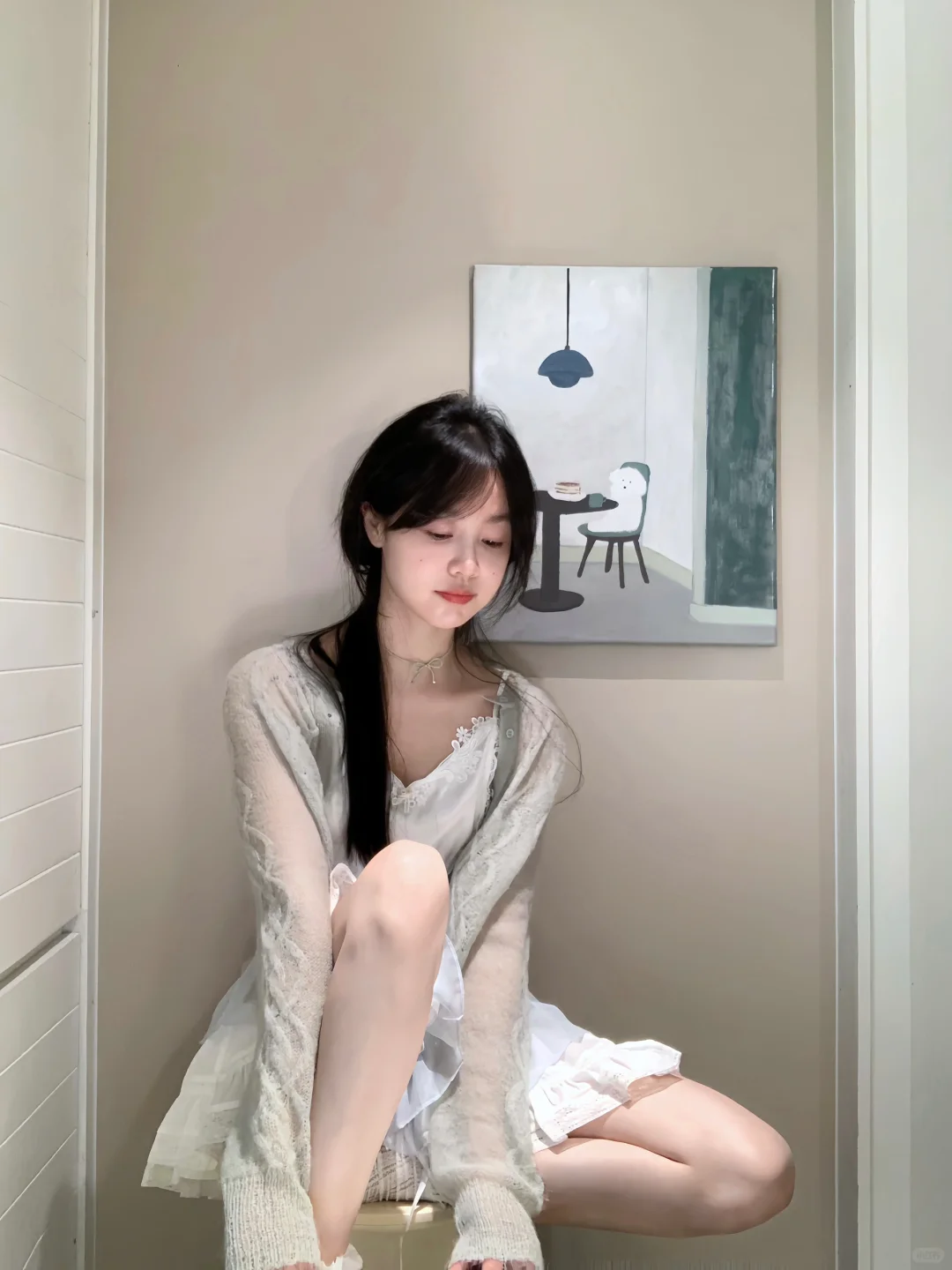 丙烯画•小狗的下午茶