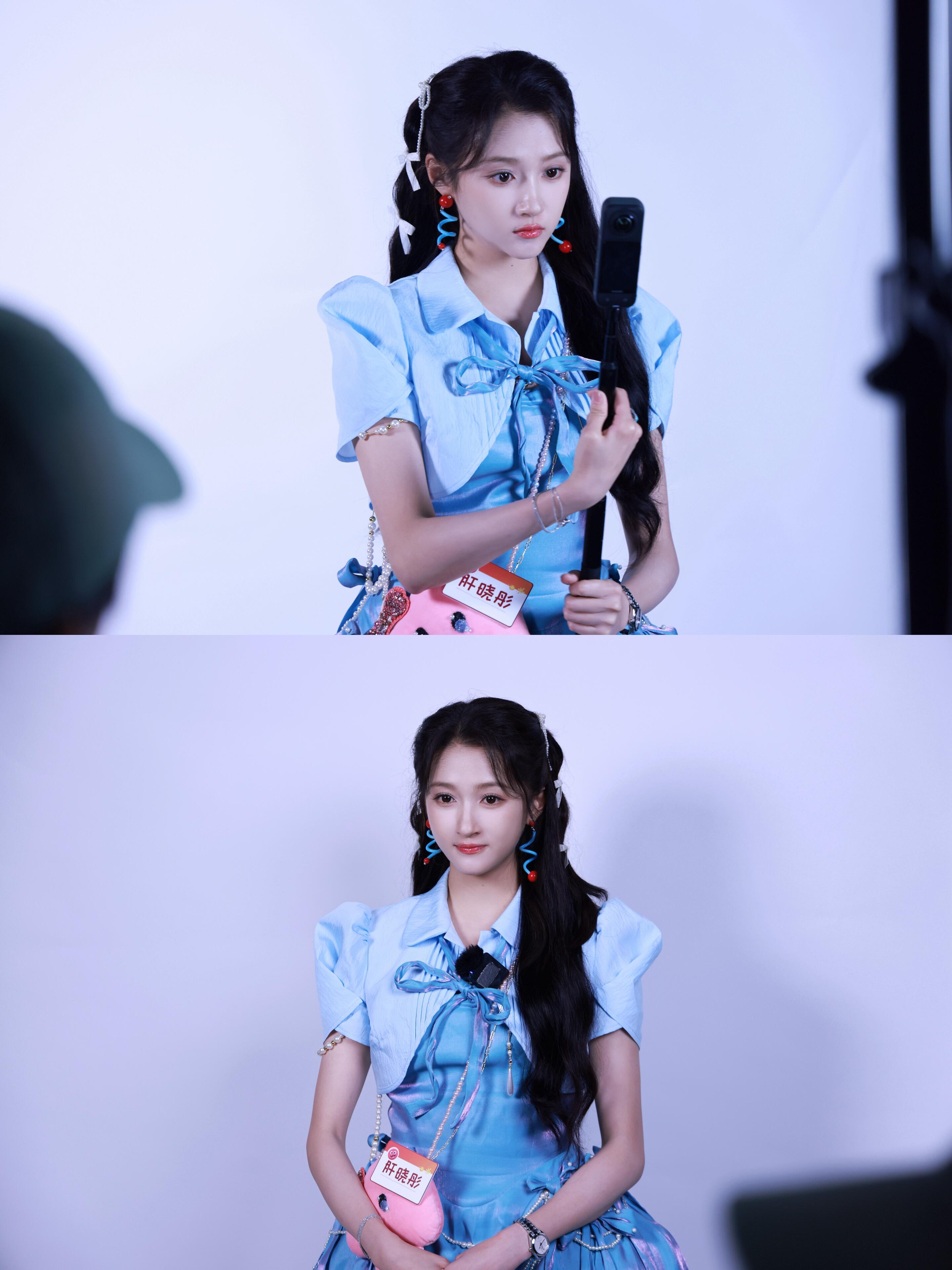 萌萌的小蛋糕  关晓彤 蓝色眼妆 