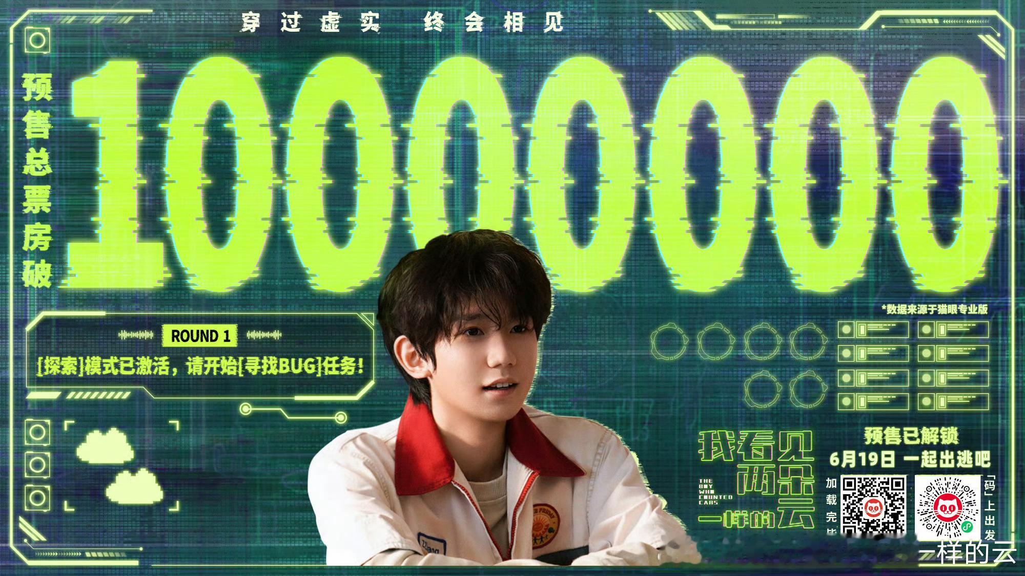 刚开启预售，王源电影《我看见两朵一样的云》预售票房已破1000万！！！ 