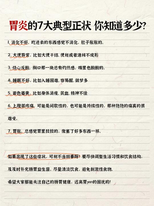 胃yan的7大典型症状，你知道多少？
