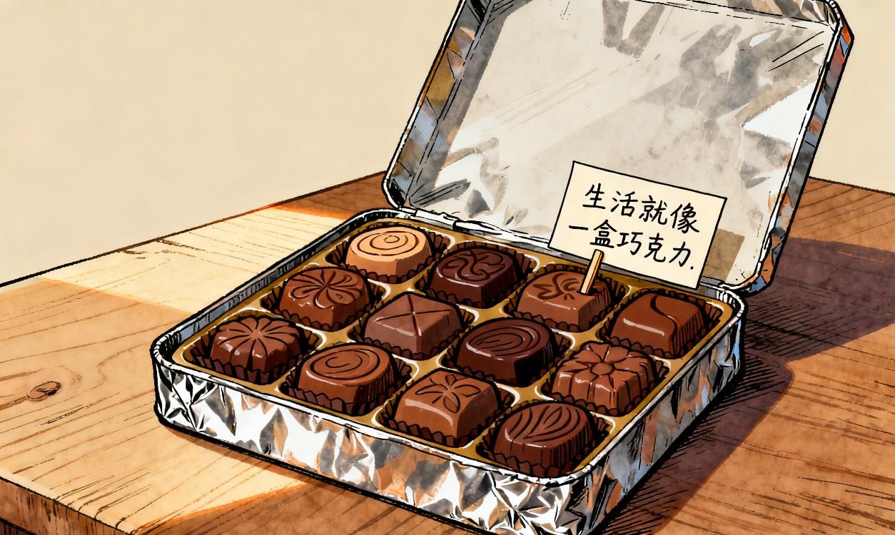 生活宛如一盒巧克力，你永远无从知晓下一块的滋味是苦是甜。即便尝到苦涩，也无需畏惧
