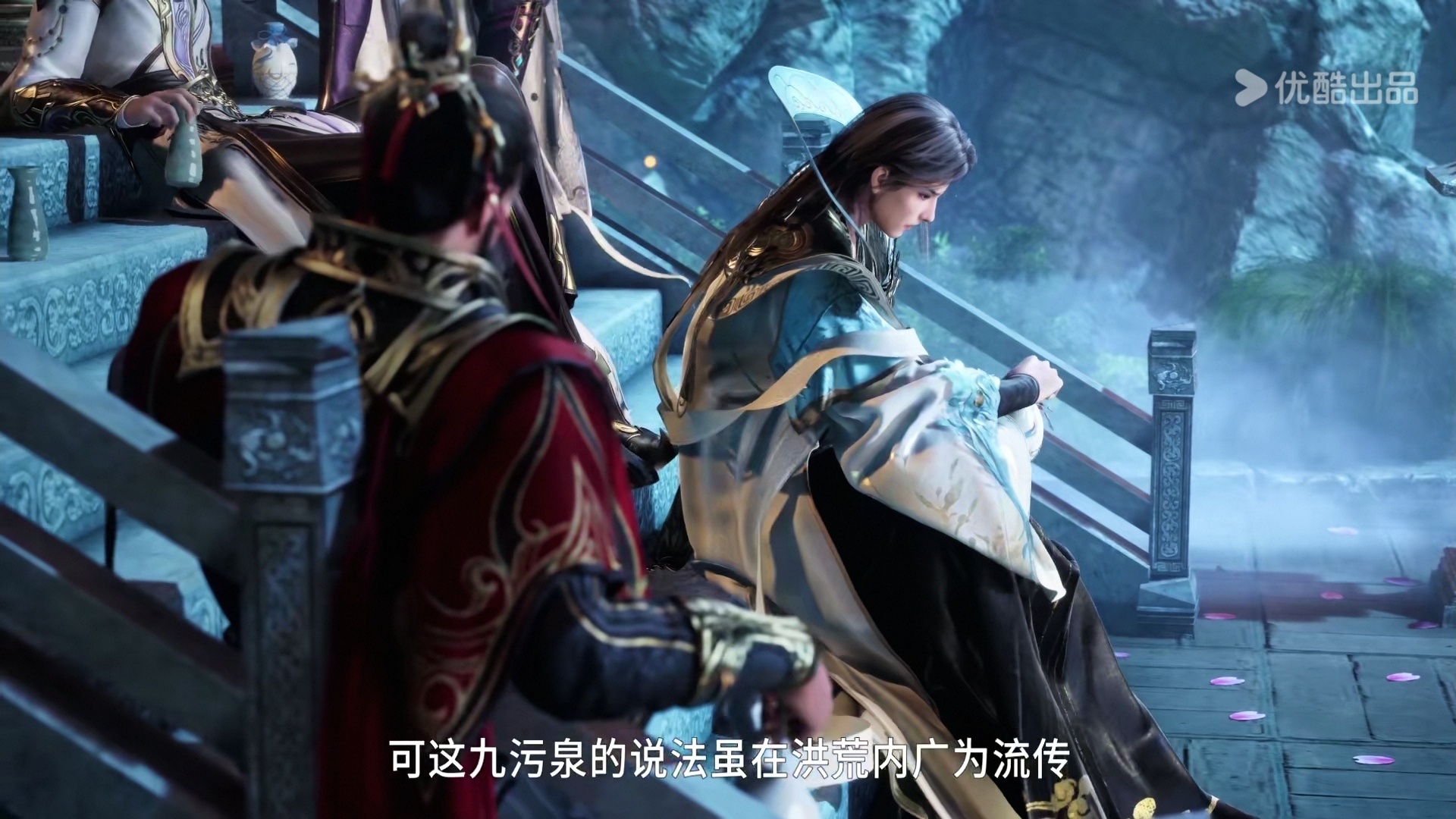 这个镜头，玄都默默地听多宝他们聊九污泉，随意坐着都自带一股风雨不动安如山的沉稳气