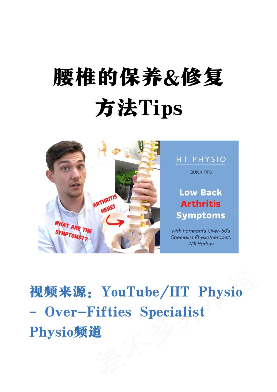 🧑‍⚕️国外物理治疗师：腰椎保养&修复Tips✅