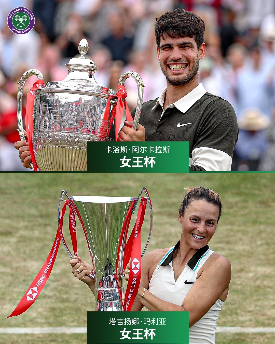 2025迄今为止的草地冠军们🌱🏆📍下一站，温布尔登温网2025追求卓越 ​