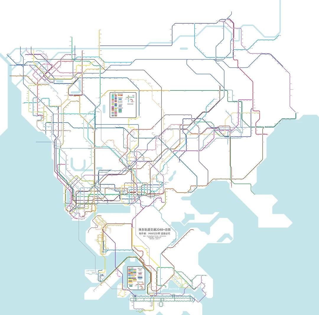 珠江口东岸城市轨道交通线路图2050+
本图由MAX123制作 包括了深圳地铁、