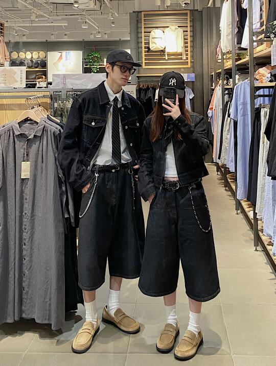 一起穿牛仔套装好顶啊啊！