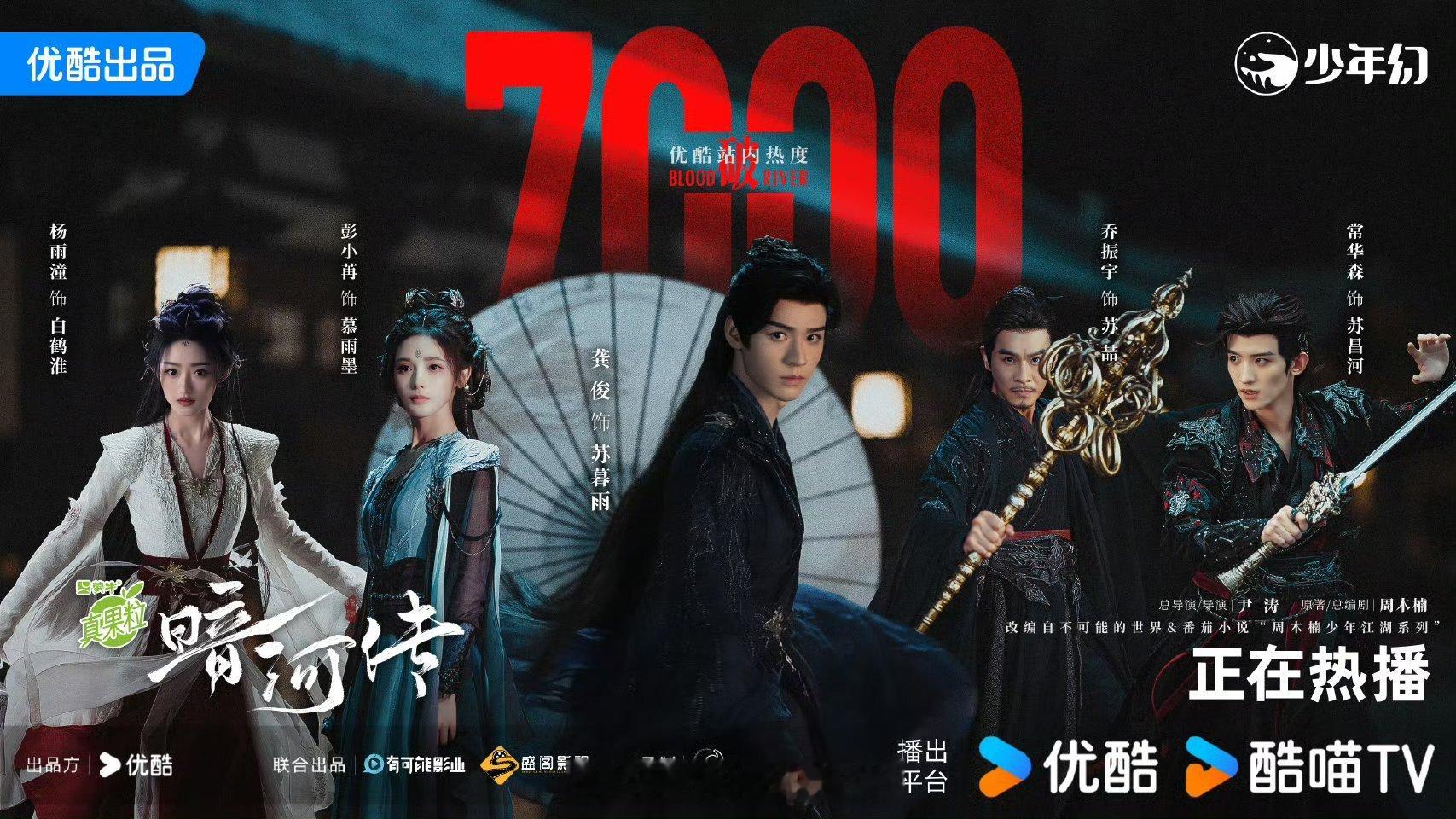 龚俊暗河传优酷热度破7000了[yeah] ​​​