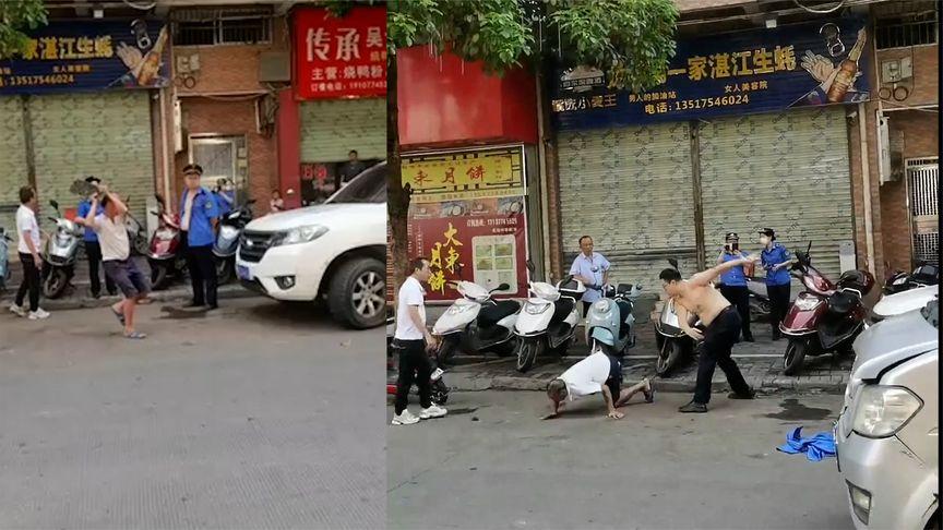 【广西梧州一城管遇袭后赤身抱摔市民 当地：警方已介入,正详查起因】7月5日，有网