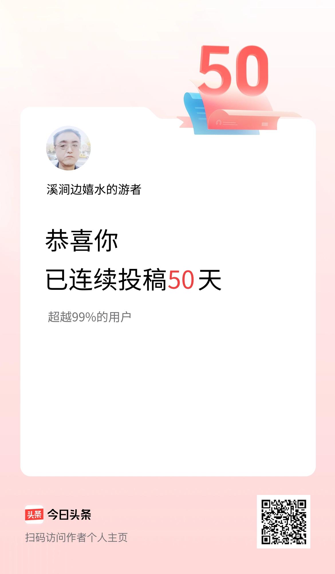 我在头条连续投稿50天