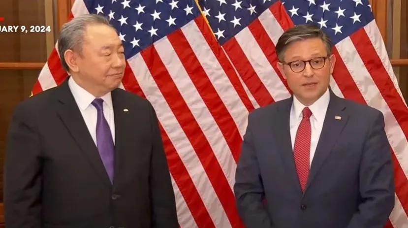 【美众议长向民进党当局所谓“驻美代表”俞大㵢表态，美国愿意 “保台”和“威慑”中