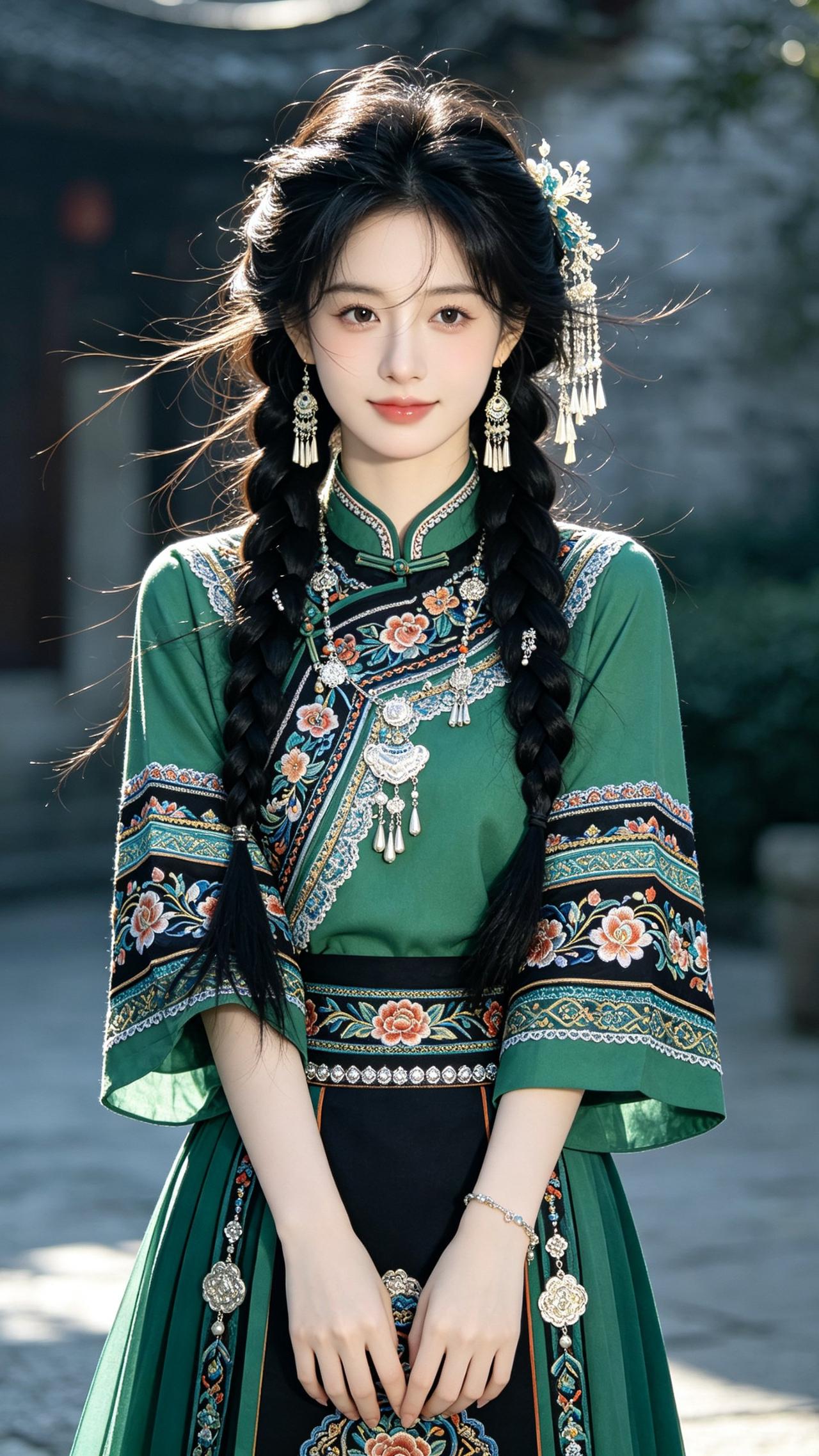 青衣拂袖，花影入梦。