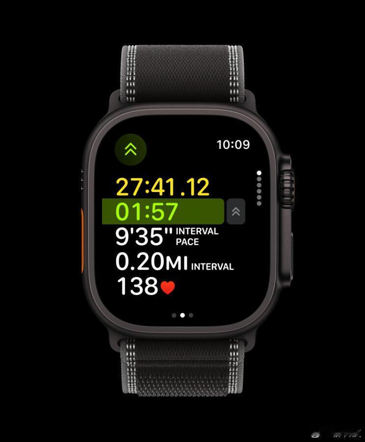 Apple watch Ultra31.手表屏幕大，在49mm表盘尺寸不变的情况