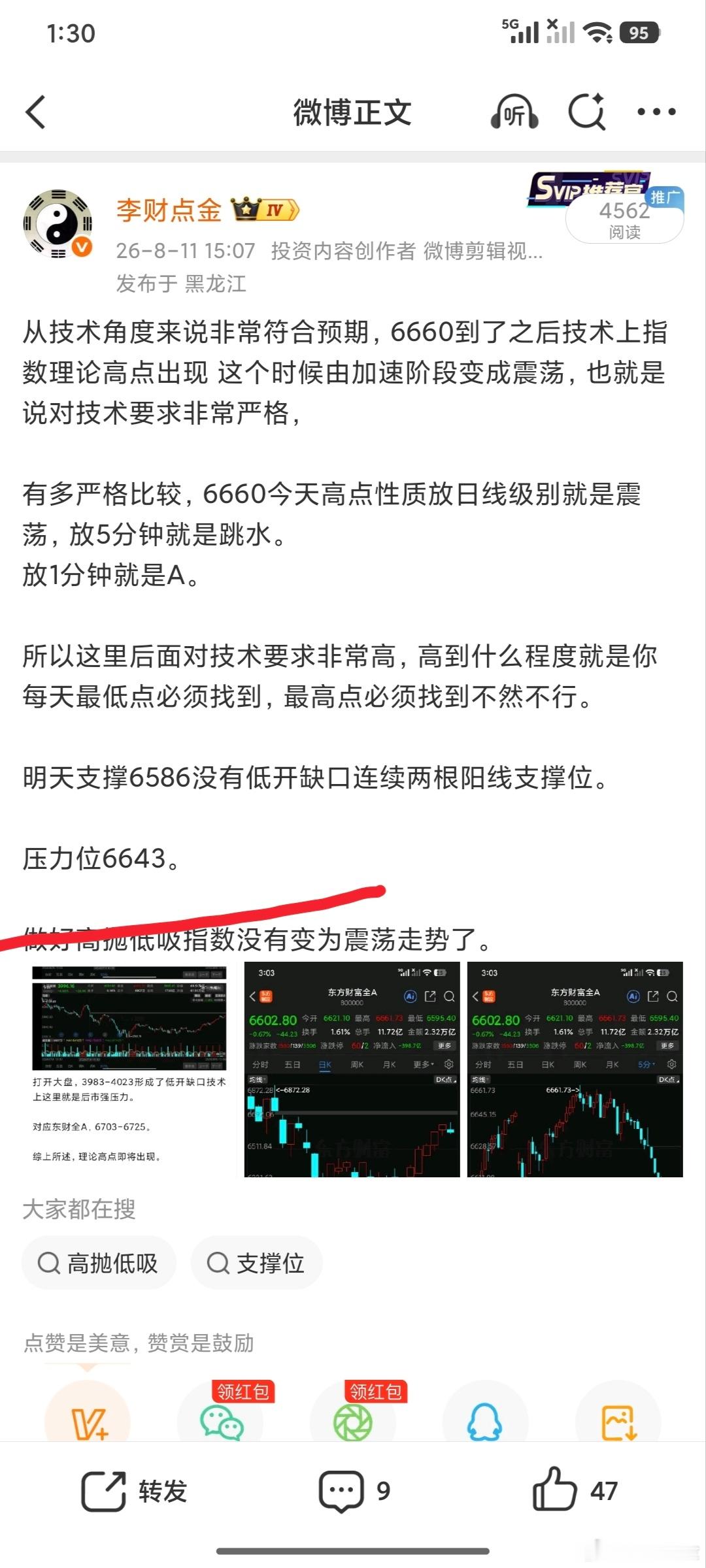 今天分时重点呢就是6643得跳水果不其然，这个就更细了。细到什么程度，不放大看不