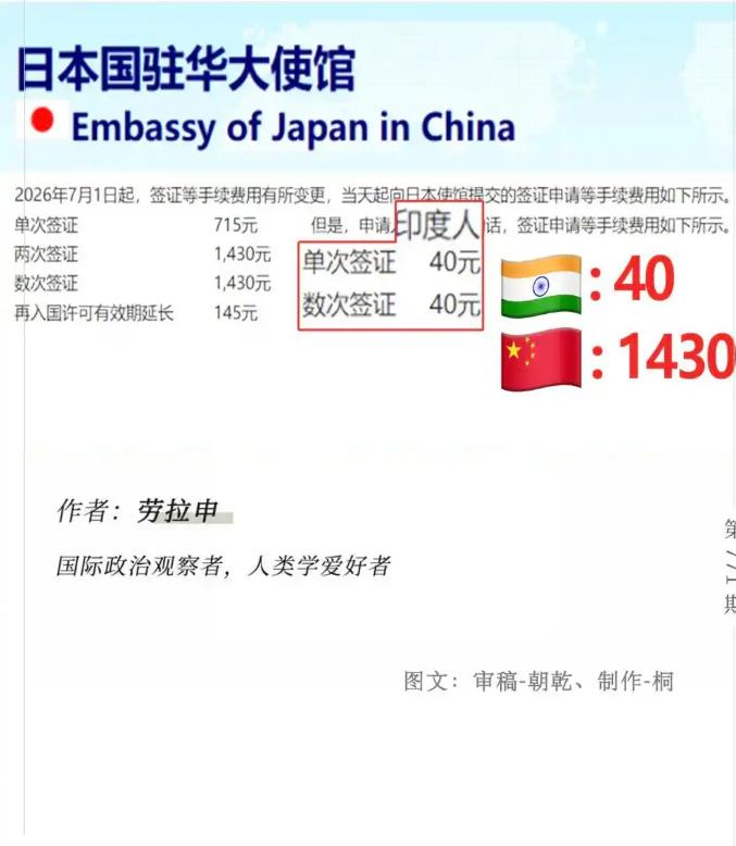 7月1日起，日本对中国大陆游客的签证费正式暴涨——单次从145元飙到715元，多