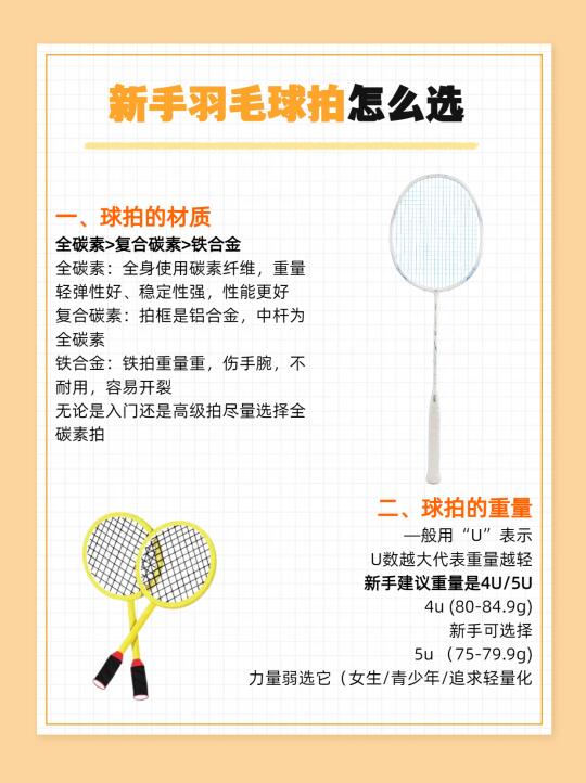 新手羽毛球拍怎么选？