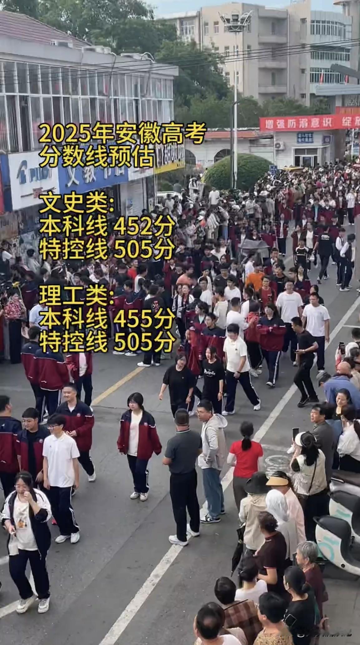 关于2025年安徽高考分数线预估有不同说法。一种说法是物理类本科线465 - 4