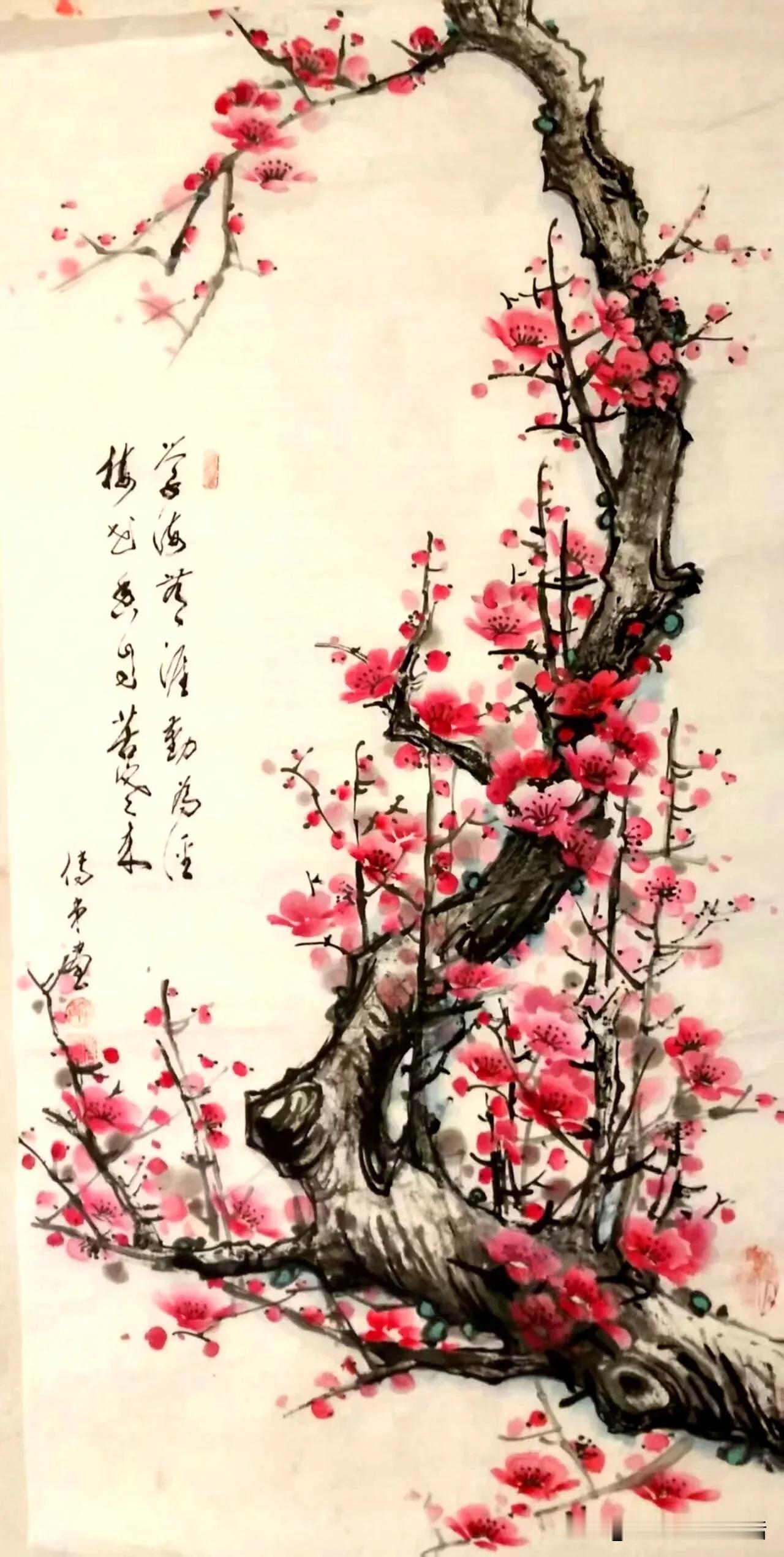梅花香自苦寒来，春意盎然画中开。