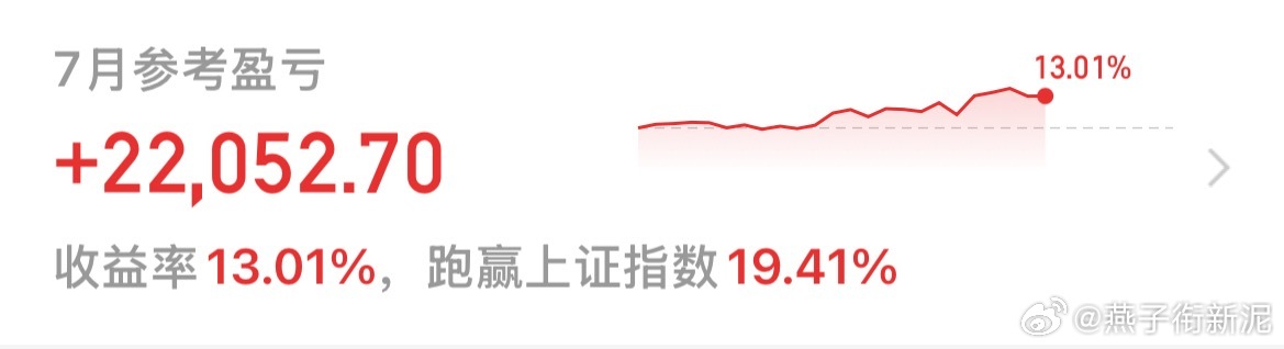 这个月的A股对我来说挺强势的，上个月亏损20,000，这个月悉数收回了，六月和七