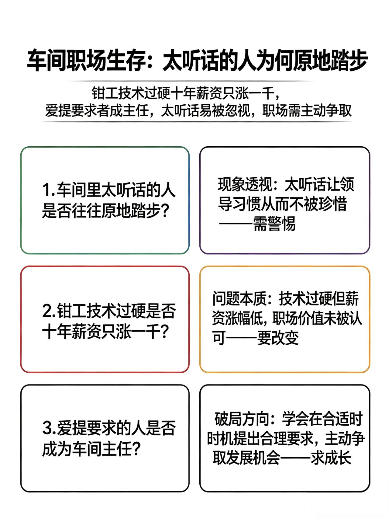 车间里那个"太听话"的人，后来都怎样了？

你有没有发现车间里有一种人，从不迟到