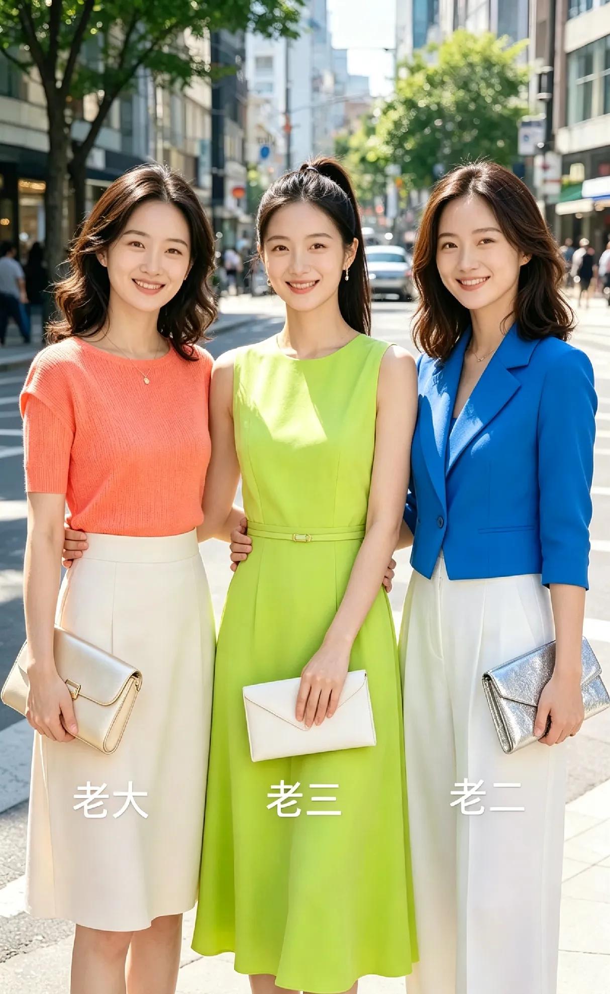 这三位漂亮的女孩，相中了2号，看她面带笑容，长相完美，端庄大气性格好。