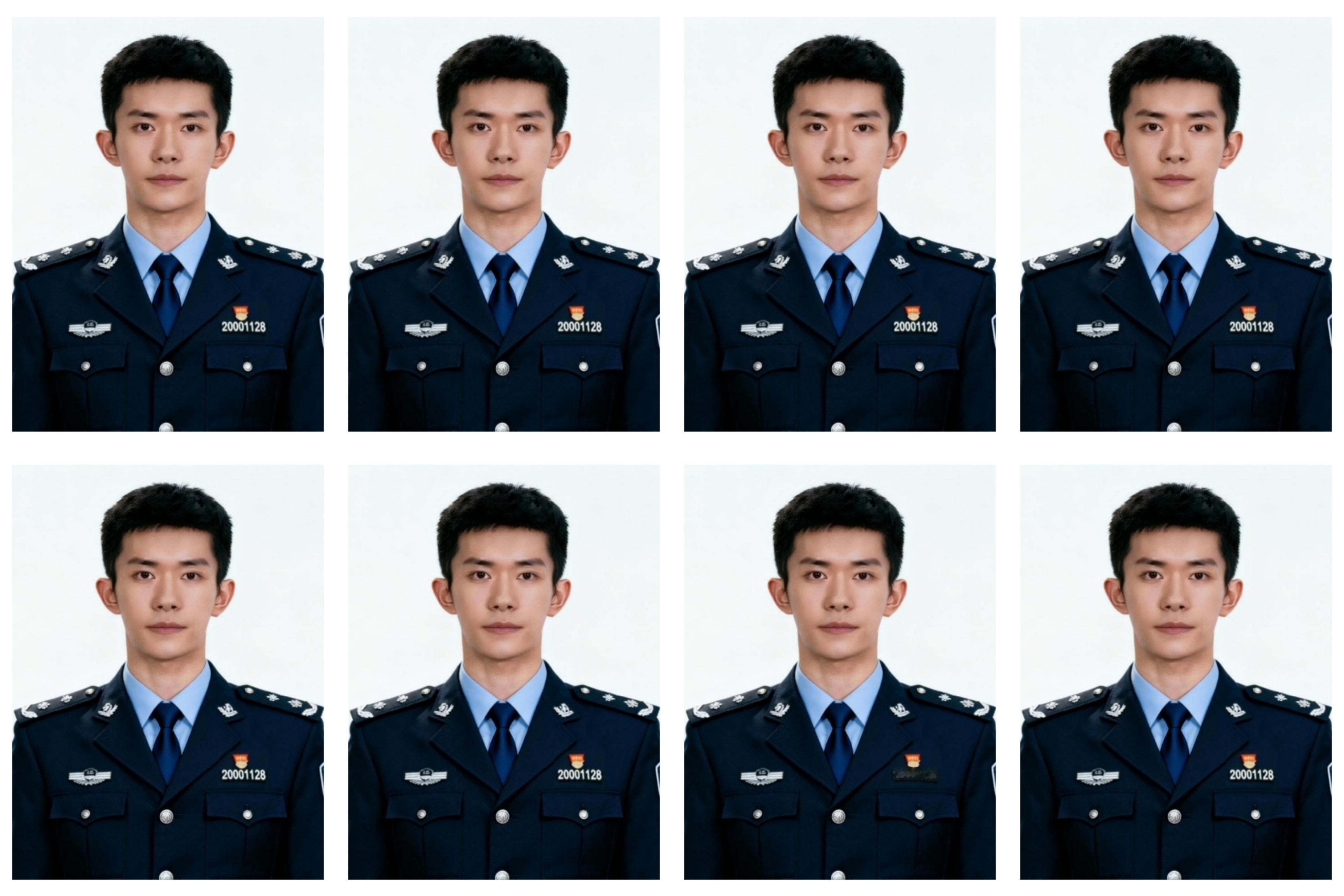 严迪警官警服时候。 