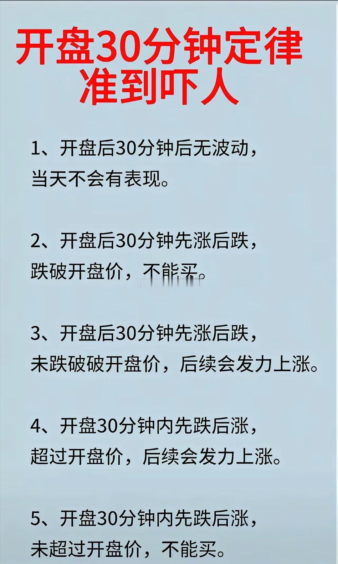 开盘30分钟，洞悉全天走势，正所谓“不以涨喜，不以跌悲”termination。
