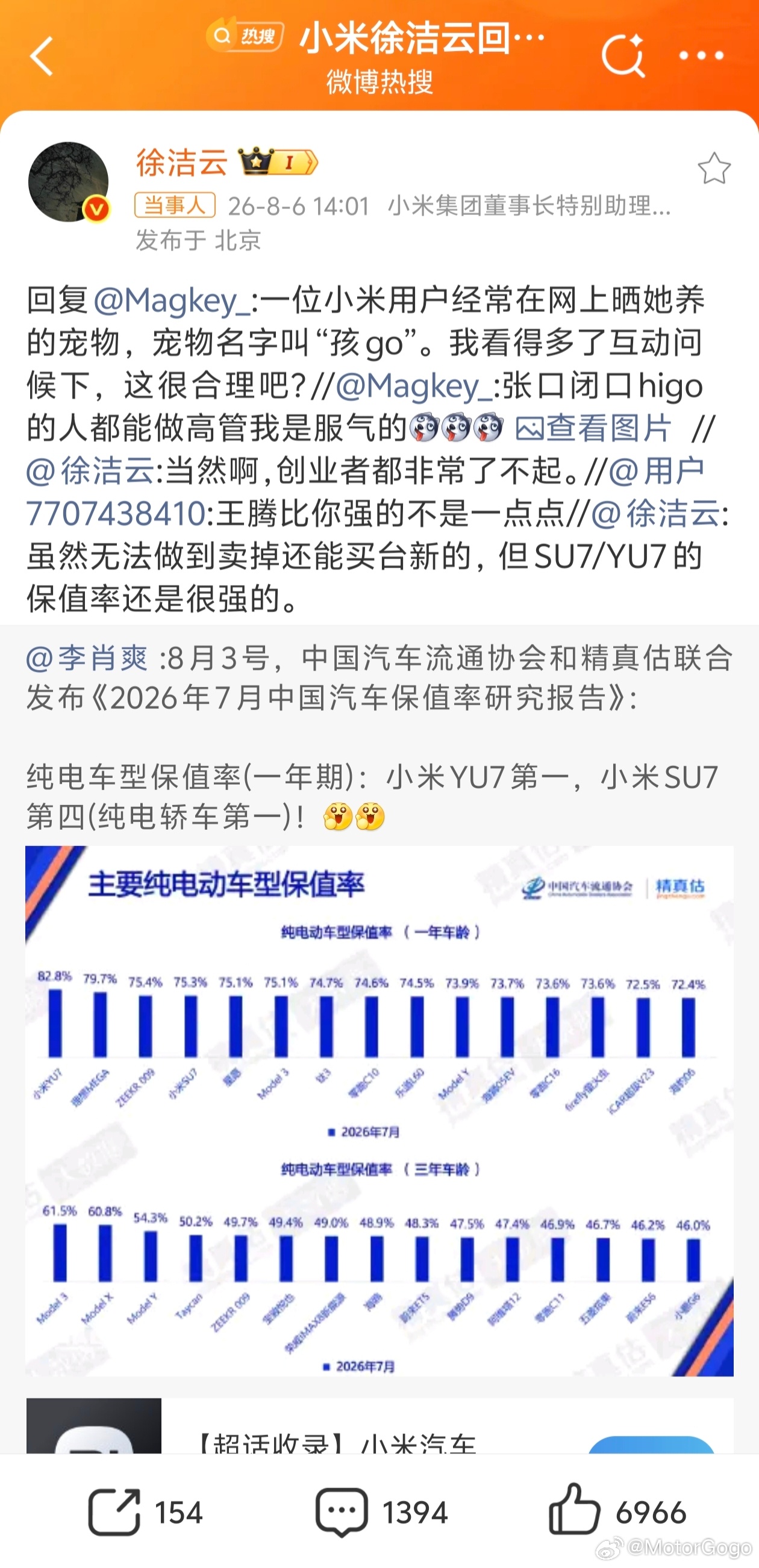 小米徐洁云回应孩go言论这两家最近的矛盾感觉已经到了剑拔弩张的地步
