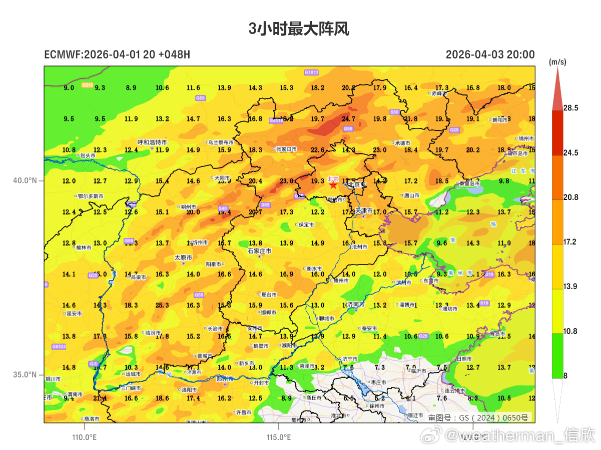 【华北4月3日的复杂天气】4月3日华北必定有大风，部分地区有沙尘，甚至沙尘到来前