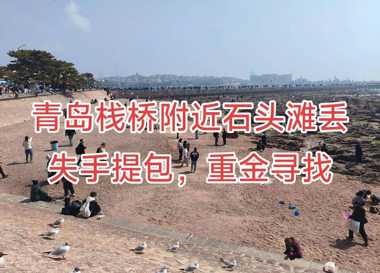 3.16号在青岛栈桥景区石头沙滩丢失包。内有身份证、银行卡、退伍优待证，小米10