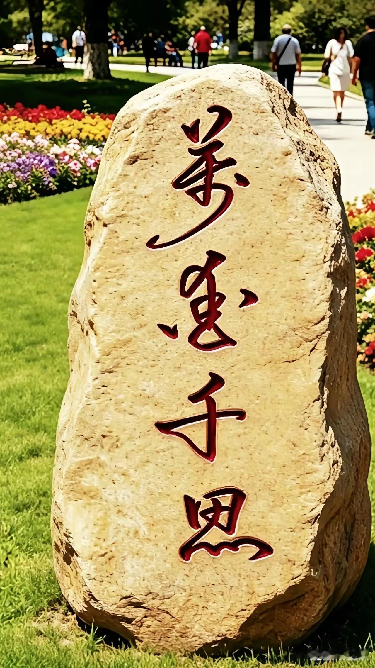 万x千思，第二个字太难认了，万能的条友，哪位知道这石碑上的字到底该怎么读。