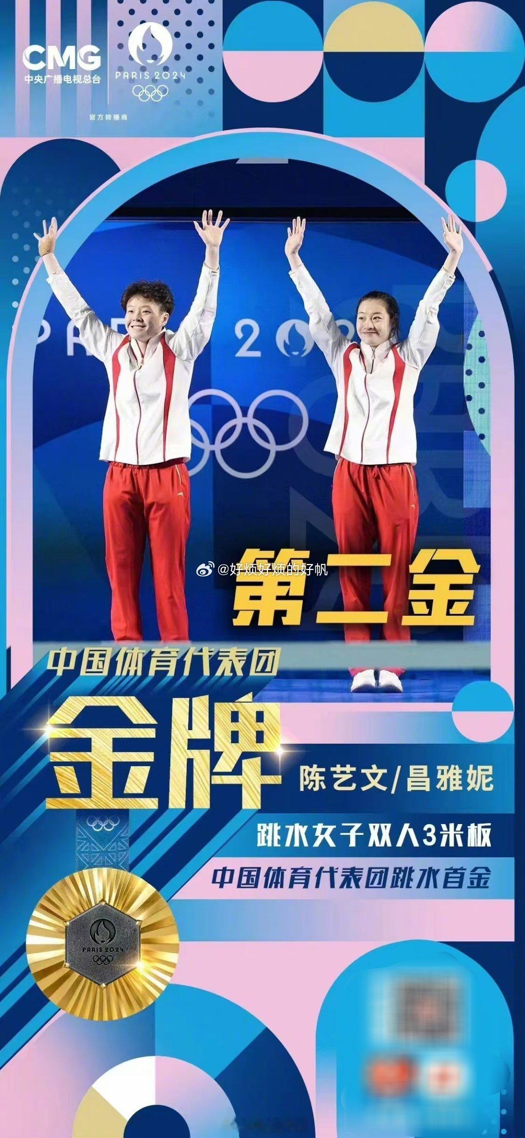 #中国队跳水女双3米板金牌#我国跳水一直都是稳拿金牌的[鼓掌][鼓掌][鼓掌]这