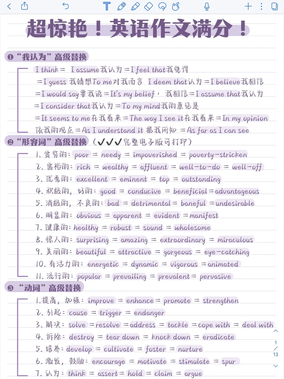惊艳阅卷老师！英语作文满分素材！太哇塞了
