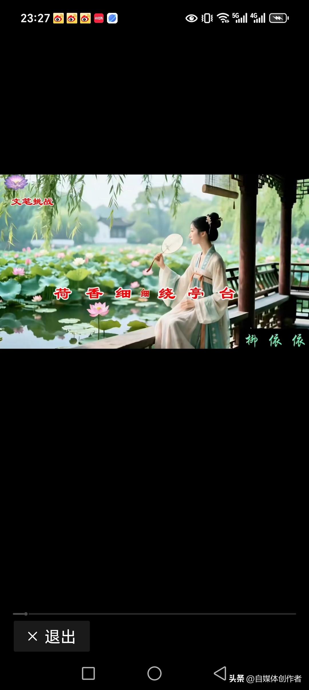 荷香细细绕亭台
乌蓬小小钻荷花