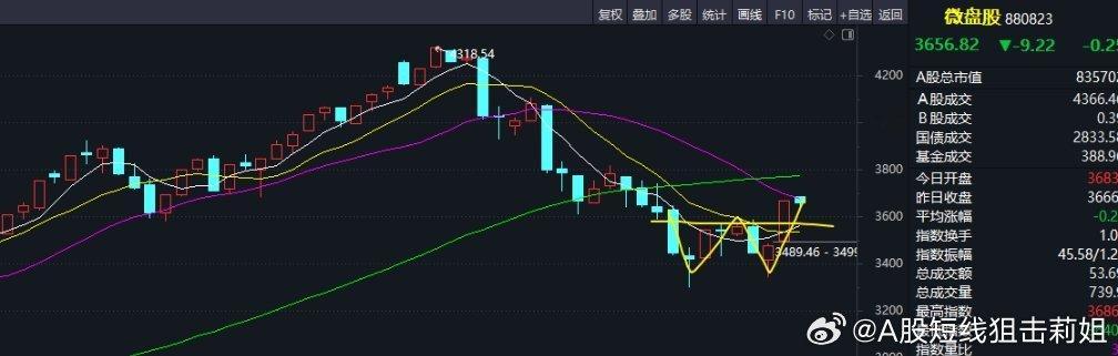 微盘股 指数K线形态，是标准的W底，双锤打桩。有新热点小红书，还有机器人这个大主