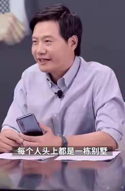 雷军曾说：每个人头顶着一栋别墅。只要努力赚钱，你们的头发再长出来也不是梦。互联网