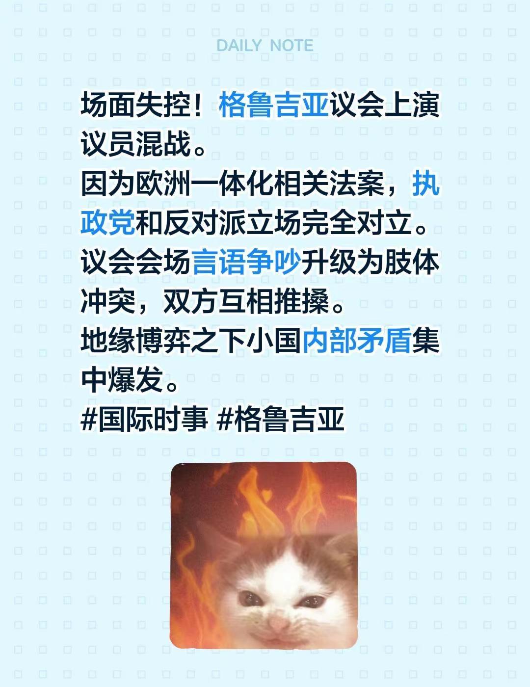 场面失控！格鲁吉亚议会上演议员混战。因为欧洲一体化相关法案，执政党和反对派立场完