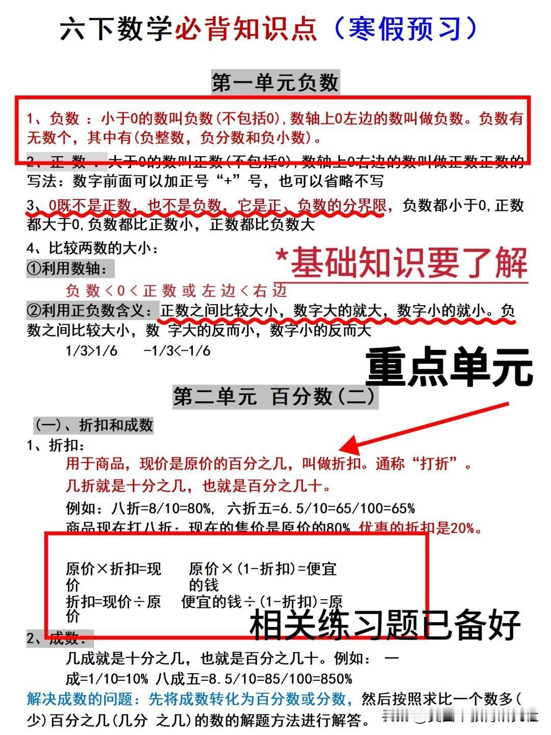 【六下数学重点就这7页‼️】
六年级数学这样安排，开学实现弯道超车，普娃变🐮牛