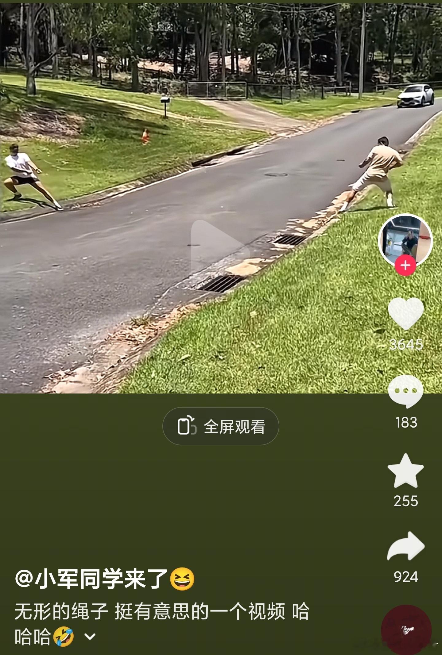 两个人假装在路中间拉了一根绳子(实际没有)，人类驾驶员即使没看见绳子，仍然会停车
