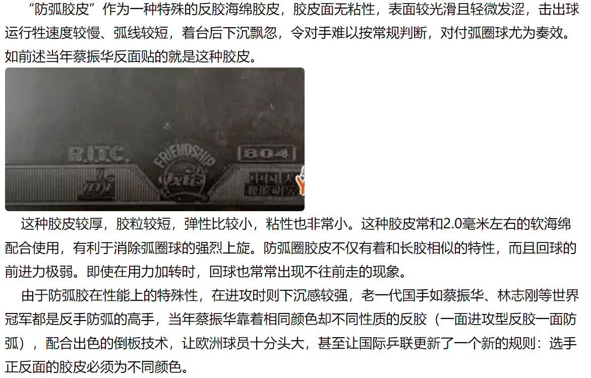 因为一直有球迷朋友们在询问防弧胶皮说真的，我也只能是查资料哈，因为我现实生活里都