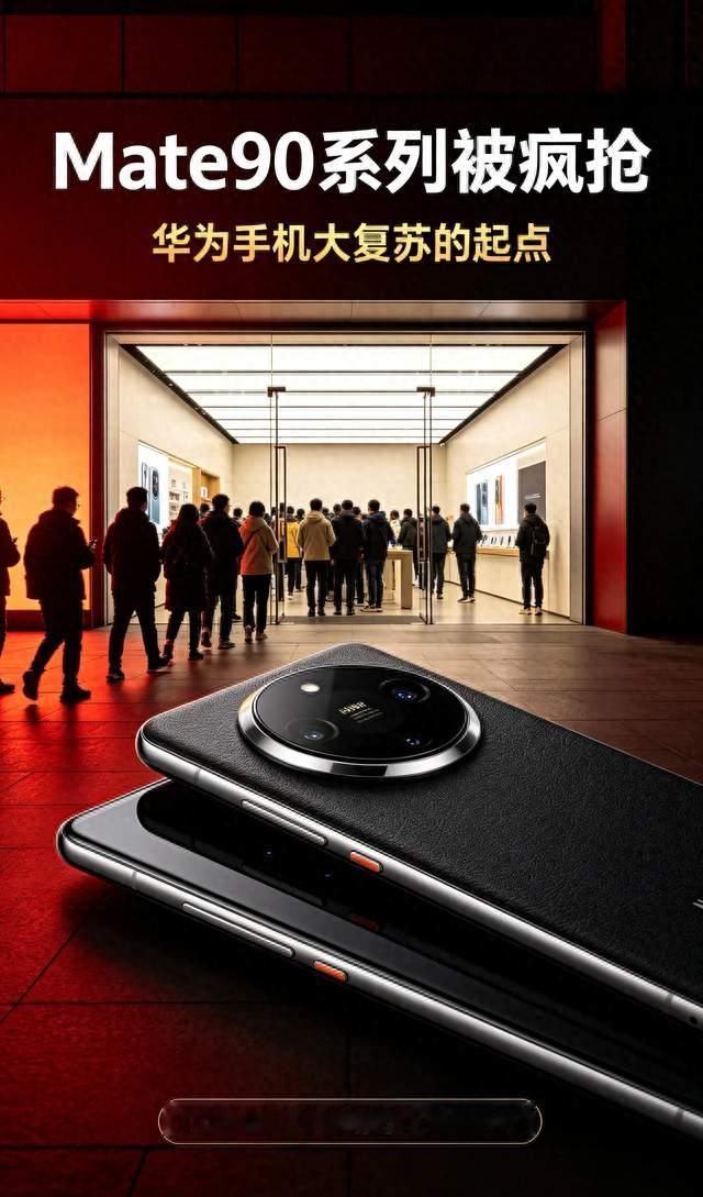 华为门店被疯抢的Mate90系列，是华为手机大复苏的起点